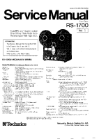 Technics - RS-1700 - Service manual 
